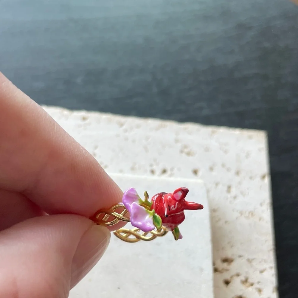 Les NEREIDES Red and Purple Fox 🦊 Ring